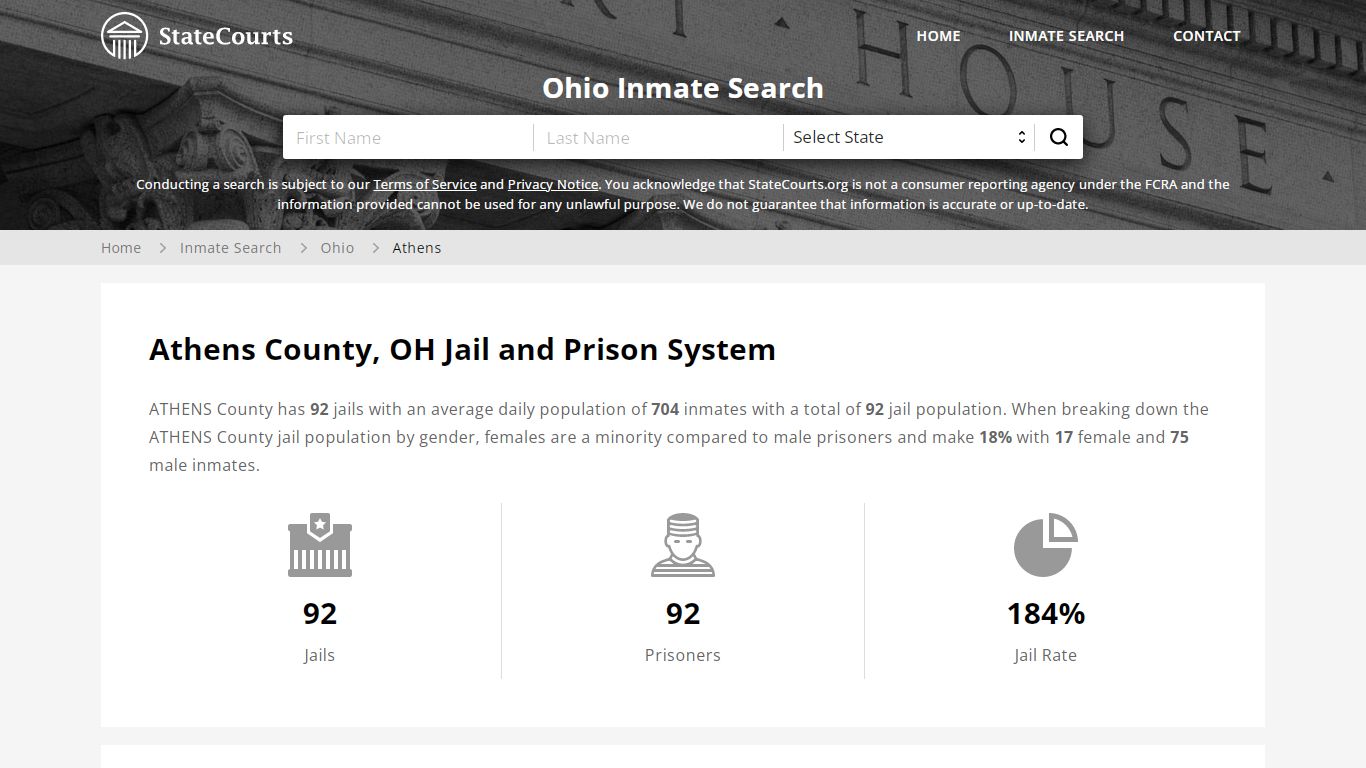 Athens County, OH Inmate Search - StateCourts